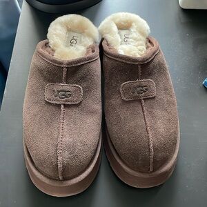 Brown Ugg Platform Slippers